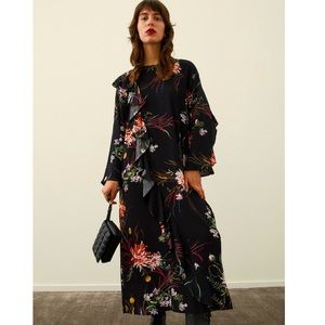 Zara Multicolored Floral Print Dress